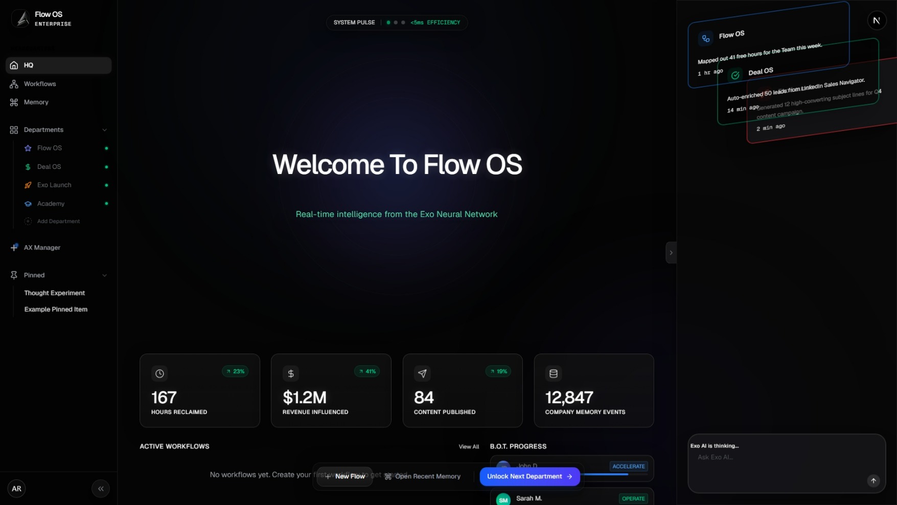 Flow OS Dashboard Demo